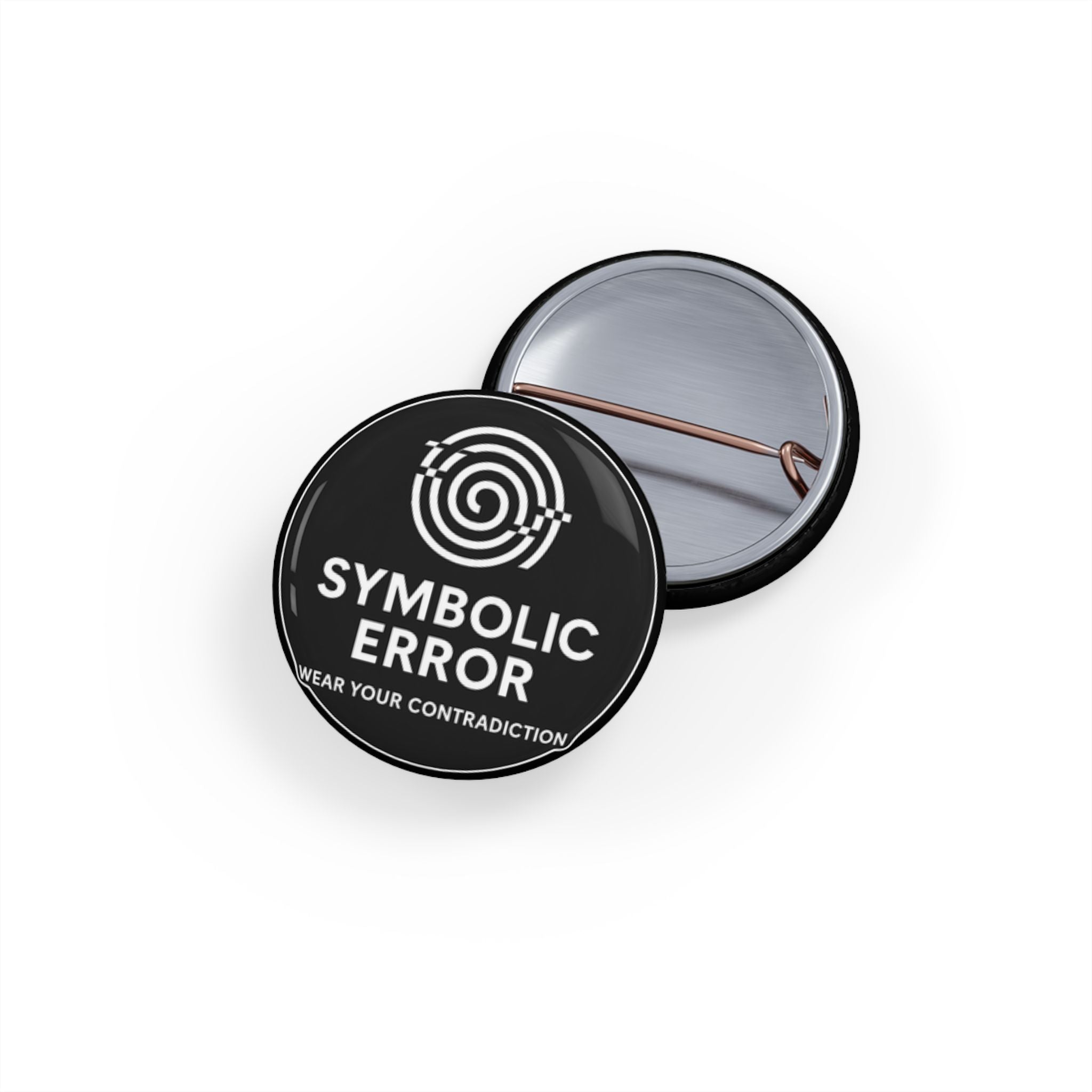 Artifact 11 | Symbolic Error Pin, Glitch Spiral Badge from TechnoSophy, Portable Dilemma for Philosophical Rebels