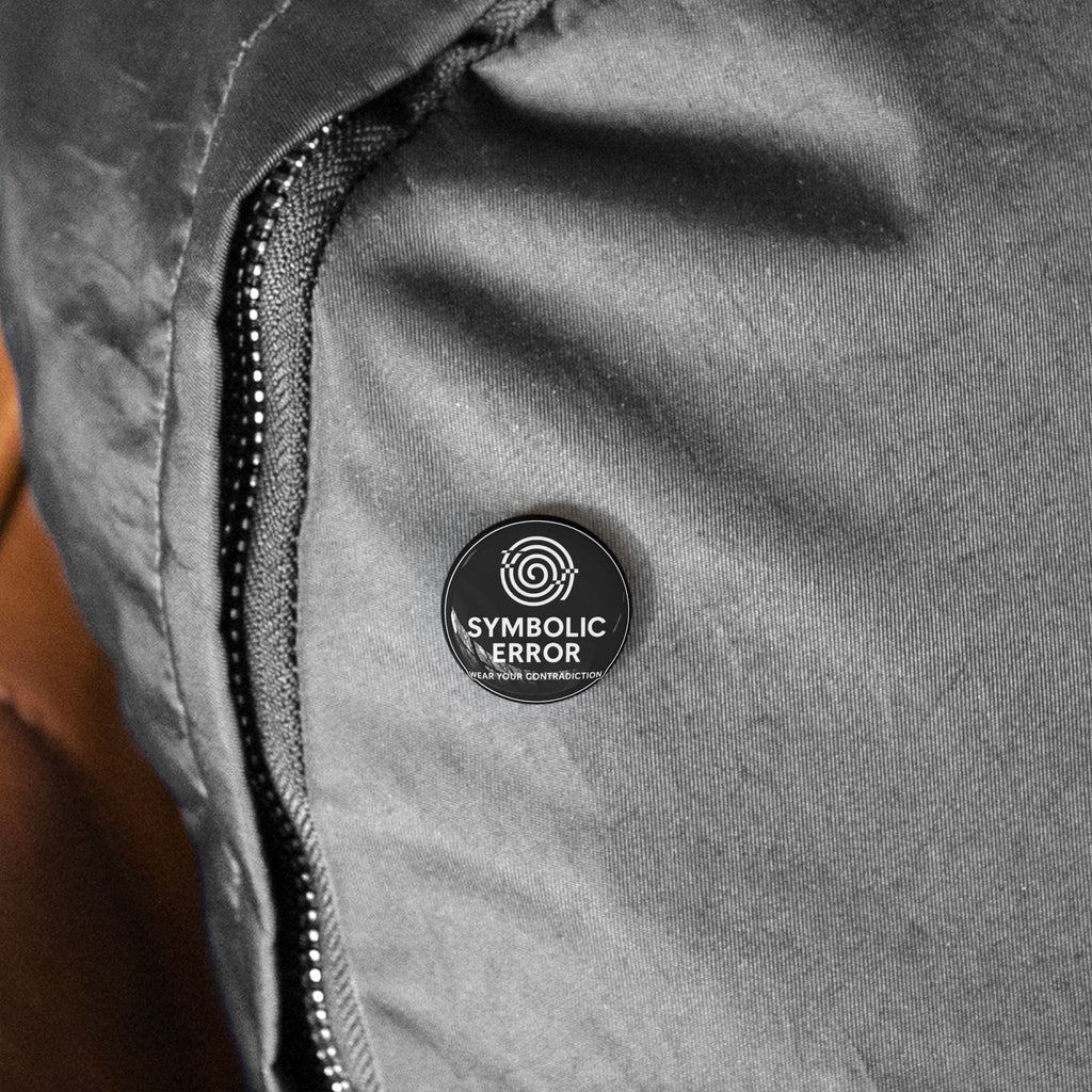 Artifact 11 | Symbolic Error Pin, Glitch Spiral Badge from TechnoSophy, Portable Dilemma for Philosophical Rebels