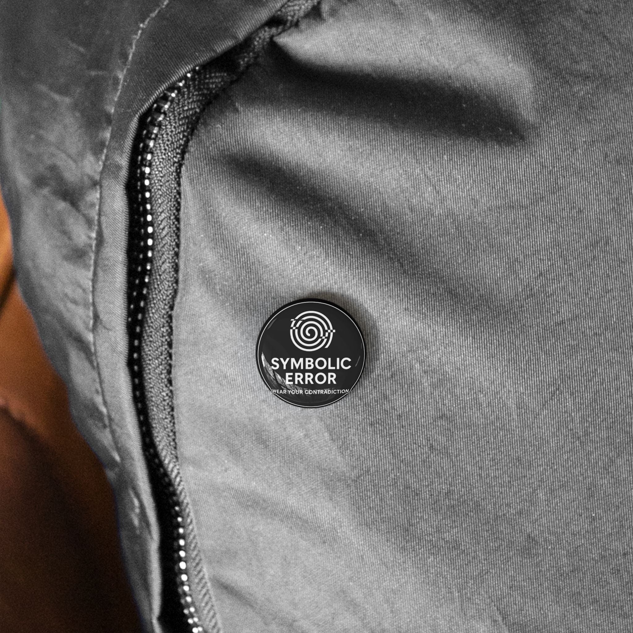 Artifact 11 | Symbolic Error Pin, Glitch Spiral Badge from TechnoSophy, Portable Dilemma for Philosophical Rebels