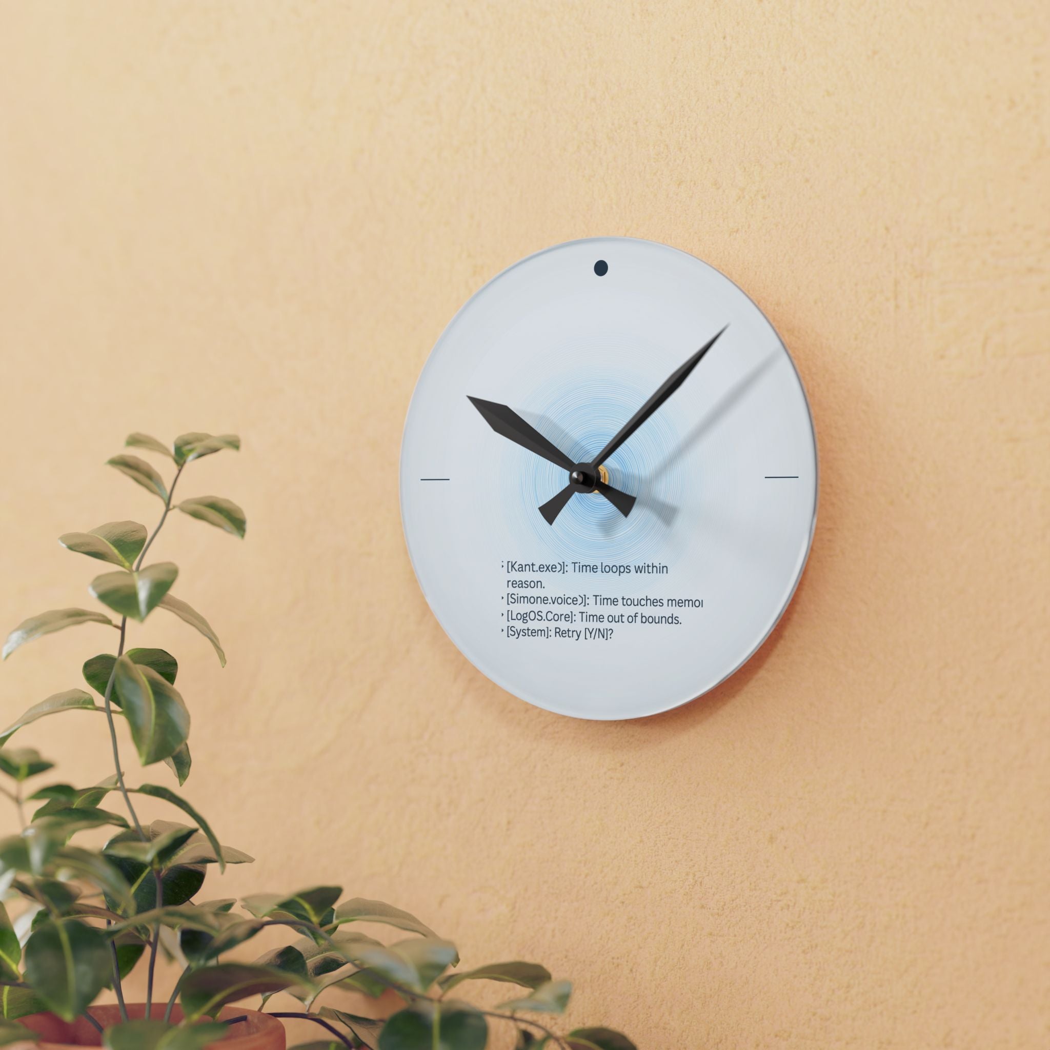 Artifact 08 | Postmodern Wall Clock , from LogOS, Glitch Time Loop Decor, Gift for Philosophers, Teachers, Coders, or Lost Souls