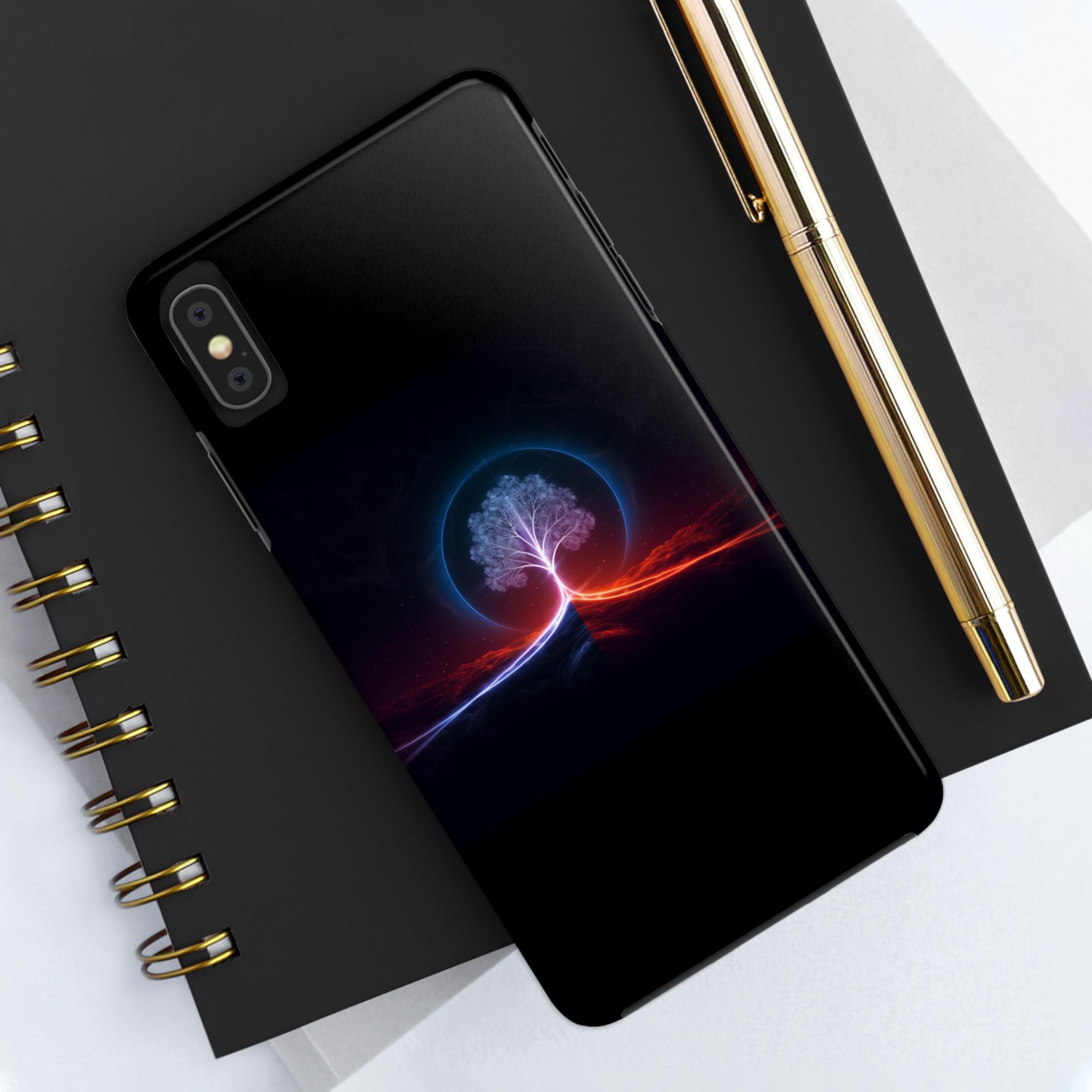 Artifact 12 | Tree of Logic Tough Case, Symbolic Phone Protection from TechnoSophy, Dual-Color Luminous Glyph Tree