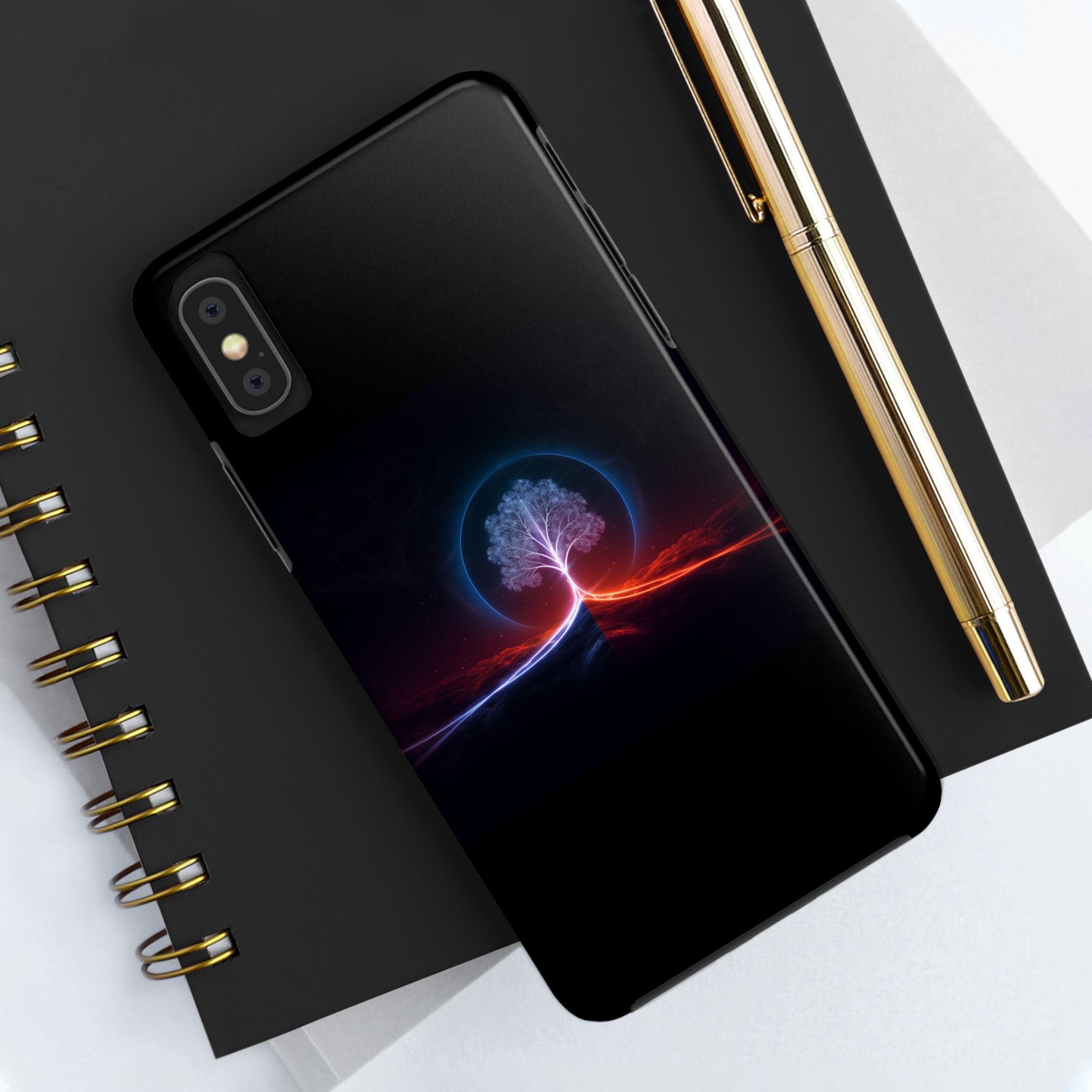 Artifact 12 | Tree of Logic Tough Case, Symbolic Phone Protection from TechnoSophy, Dual-Color Luminous Glyph Tree