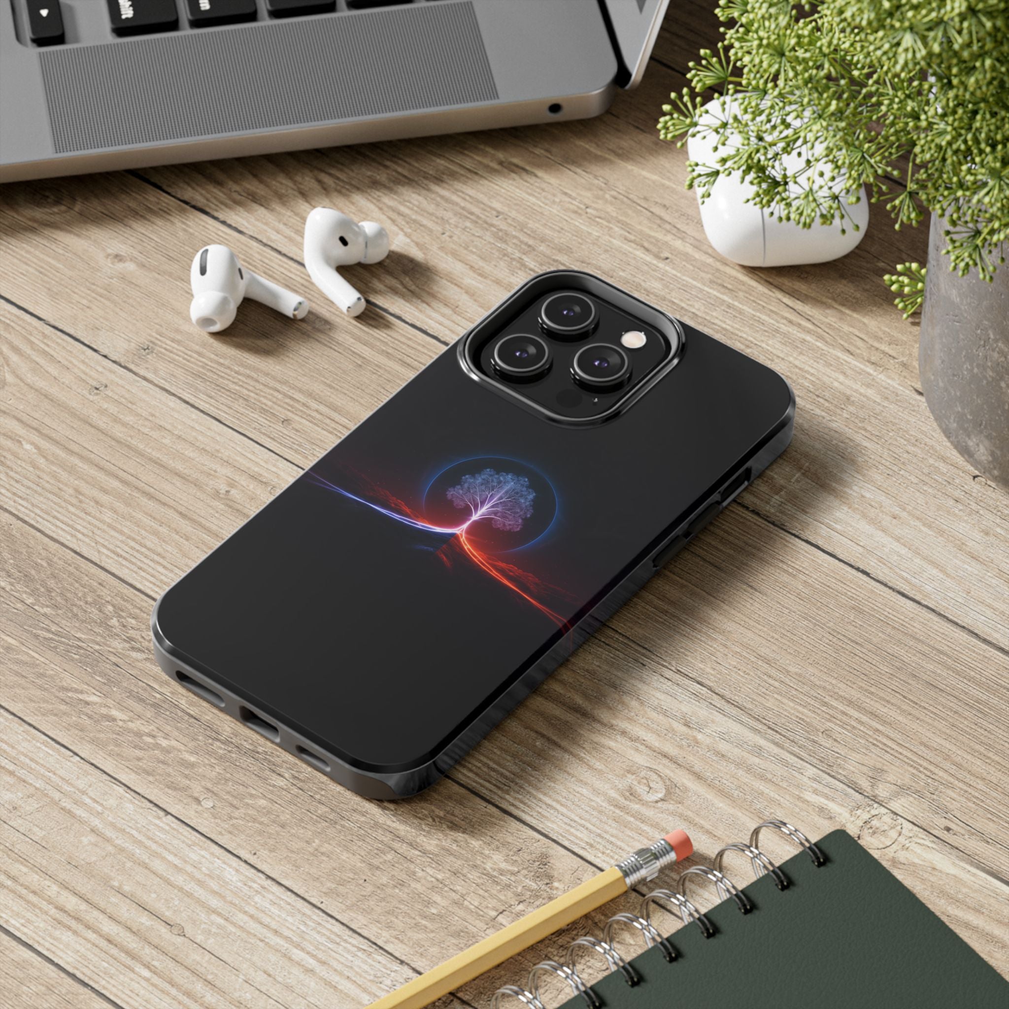 Artifact 12 | Tree of Logic Tough Case, Symbolic Phone Protection from TechnoSophy, Dual-Color Luminous Glyph Tree