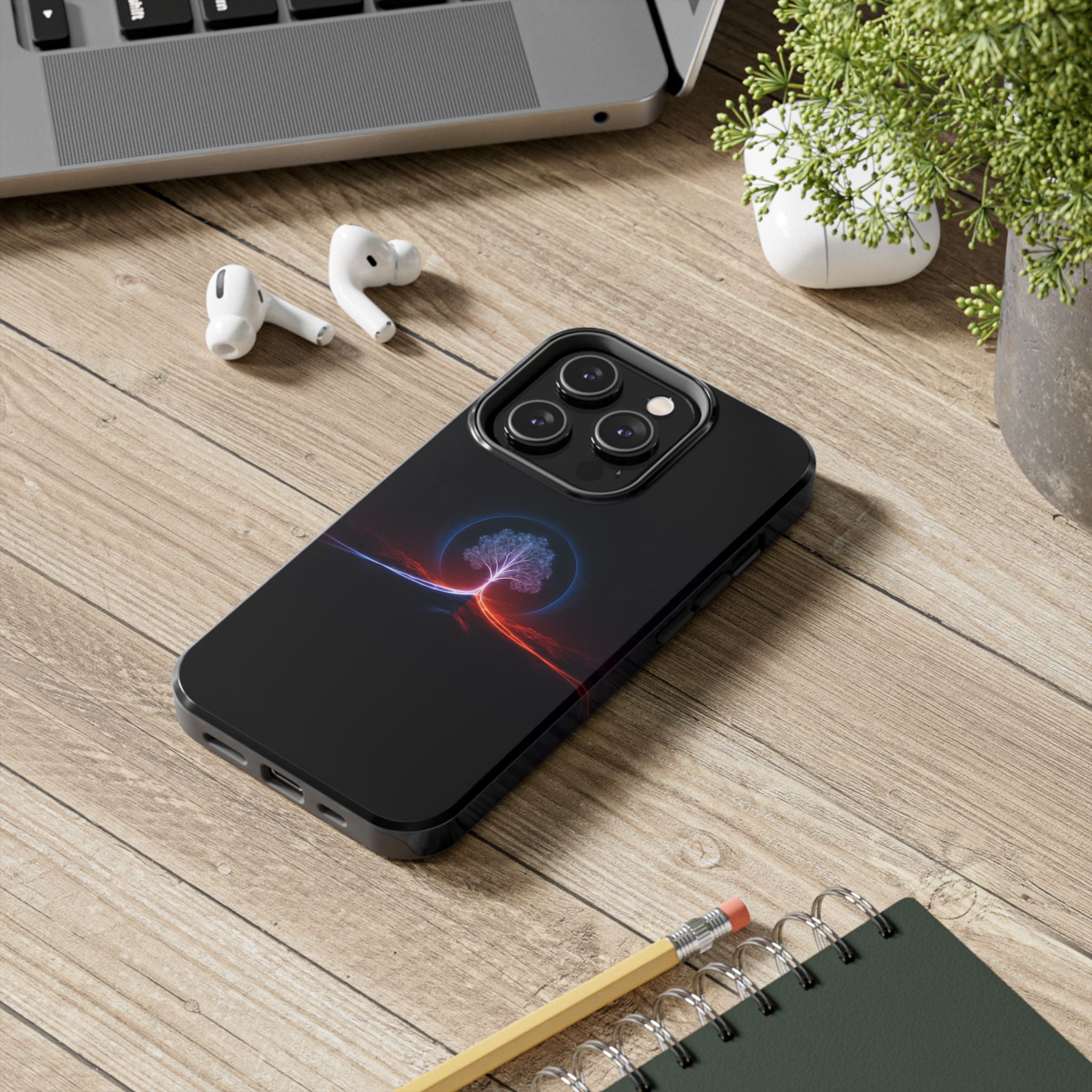 Artifact 12 | Tree of Logic Tough Case, Symbolic Phone Protection from TechnoSophy, Dual-Color Luminous Glyph Tree