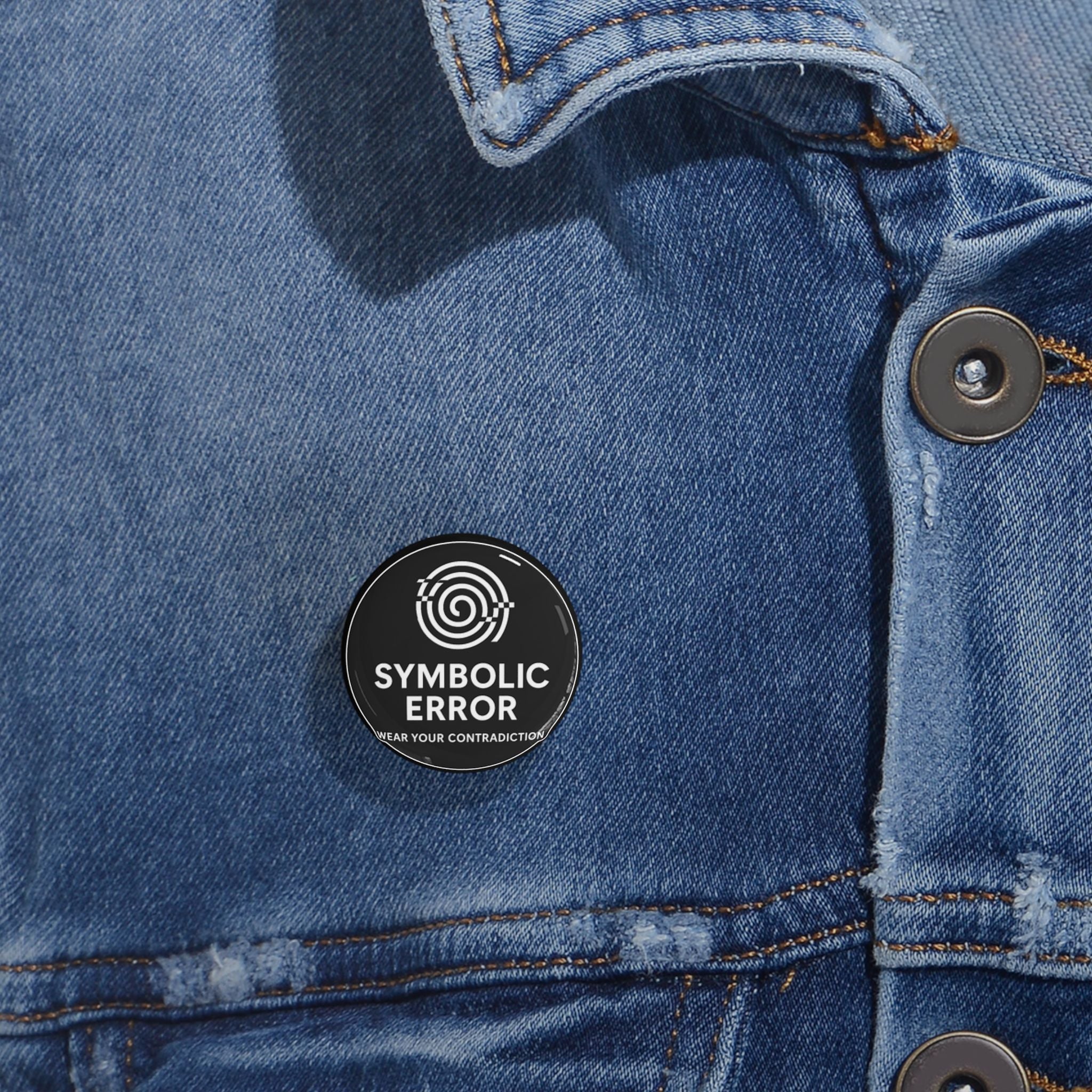 Artifact 11 | Symbolic Error Pin, Glitch Spiral Badge from TechnoSophy, Portable Dilemma for Philosophical Rebels