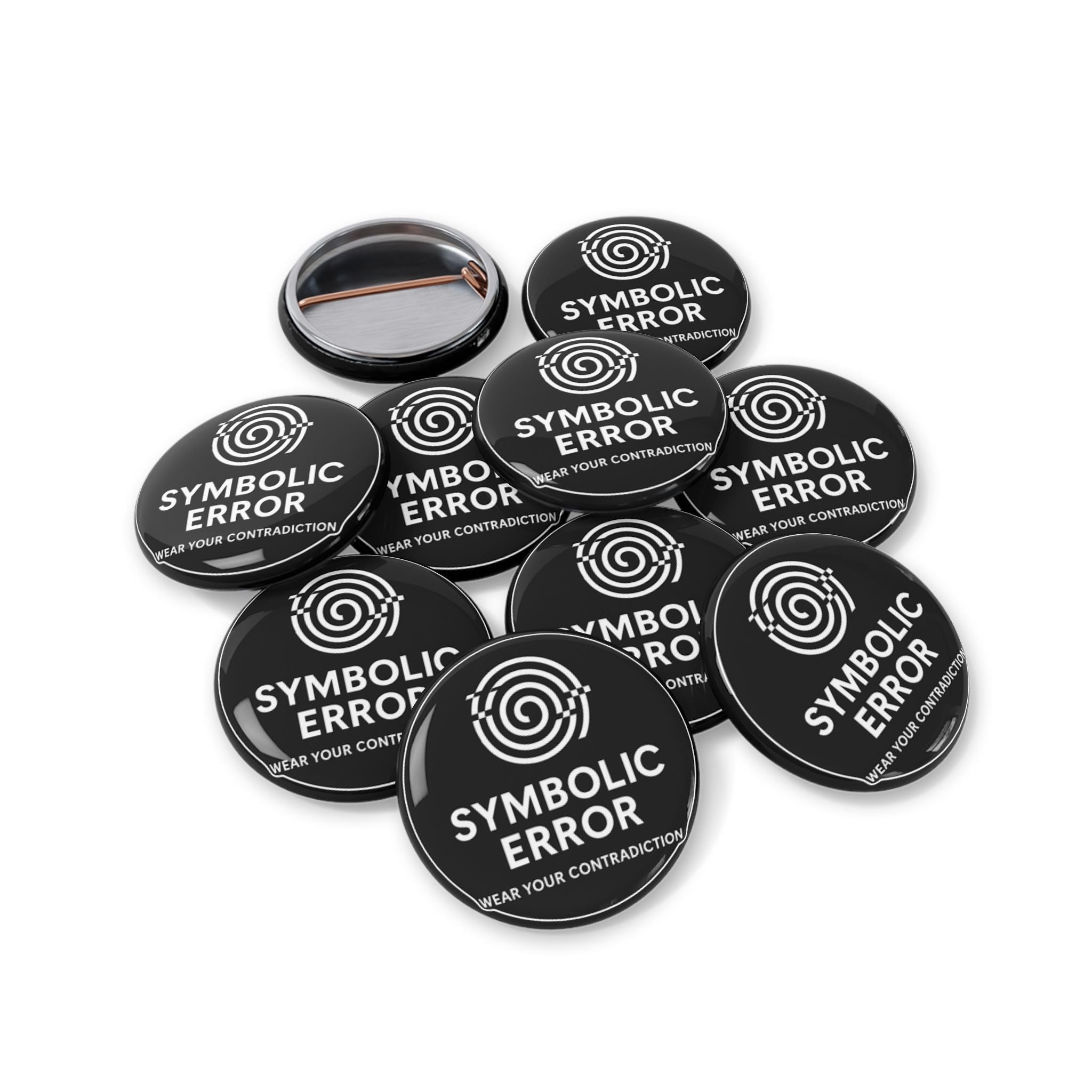 Artifact 11 | Symbolic Error Pin, Glitch Spiral Badge from TechnoSophy, Portable Dilemma for Philosophical Rebels
