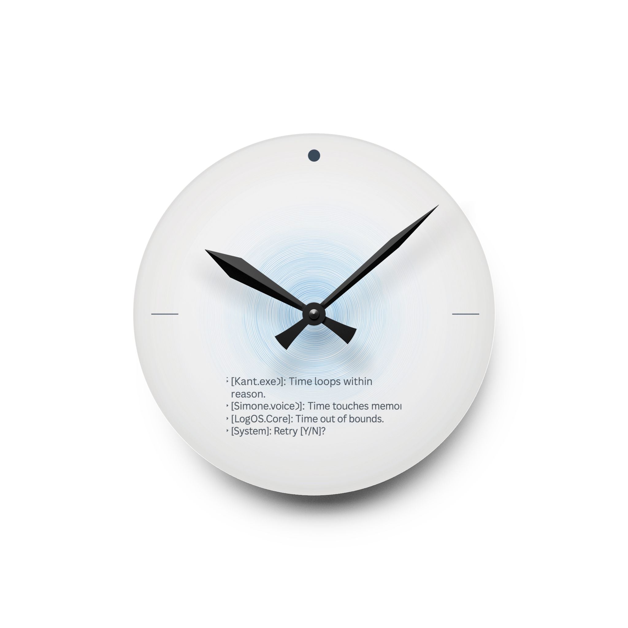 Artifact 08 | Postmodern Wall Clock , from LogOS, Glitch Time Loop Decor, Gift for Philosophers, Teachers, Coders, or Lost Souls
