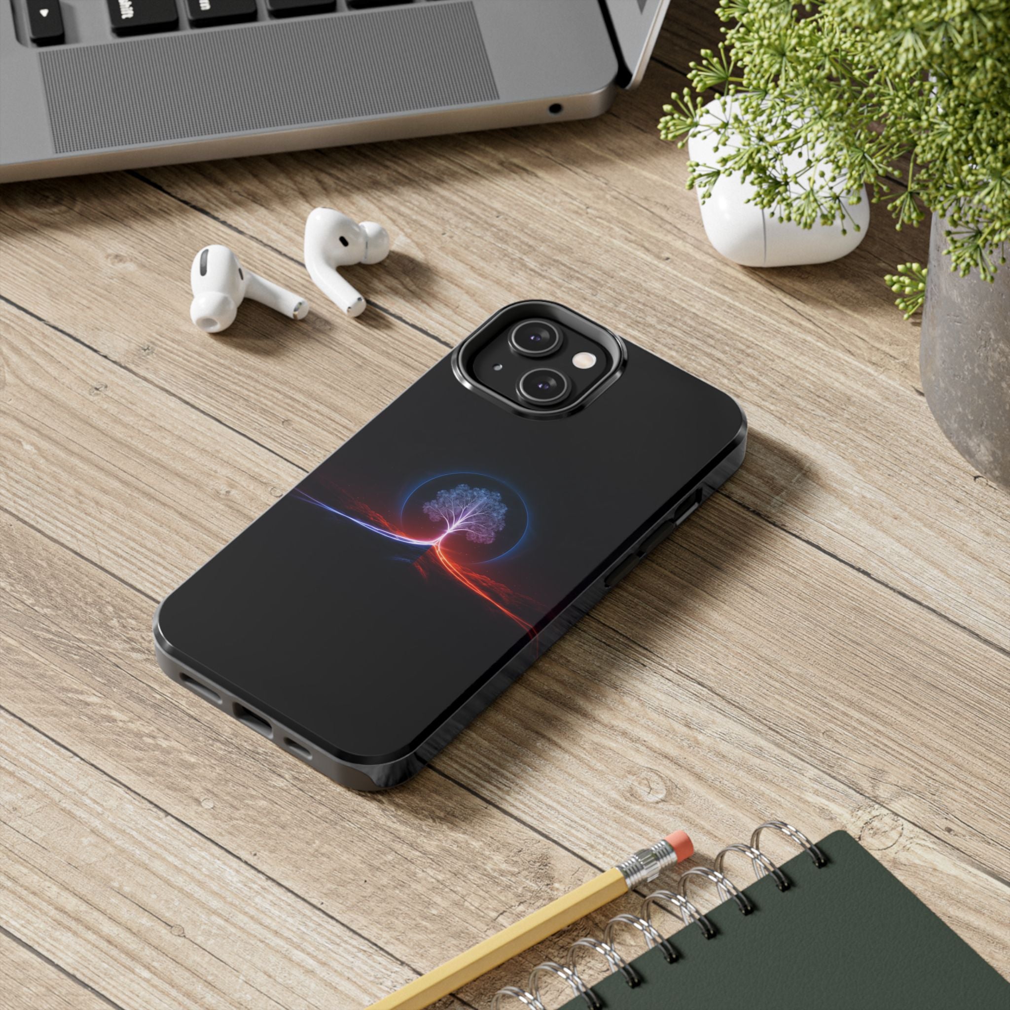 Artifact 12 | Tree of Logic Tough Case, Symbolic Phone Protection from TechnoSophy, Dual-Color Luminous Glyph Tree
