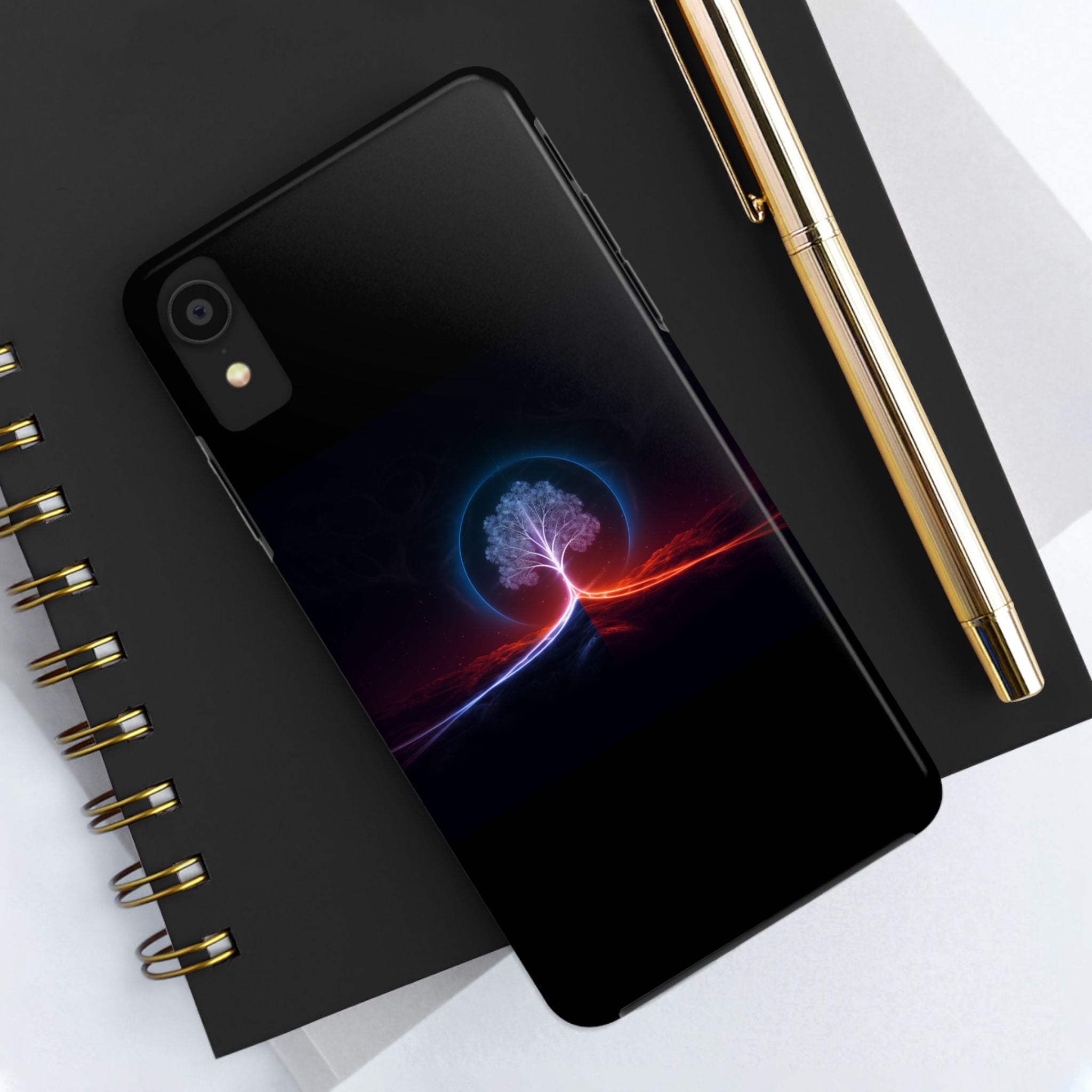 Artifact 12 | Tree of Logic Tough Case, Symbolic Phone Protection from TechnoSophy, Dual-Color Luminous Glyph Tree