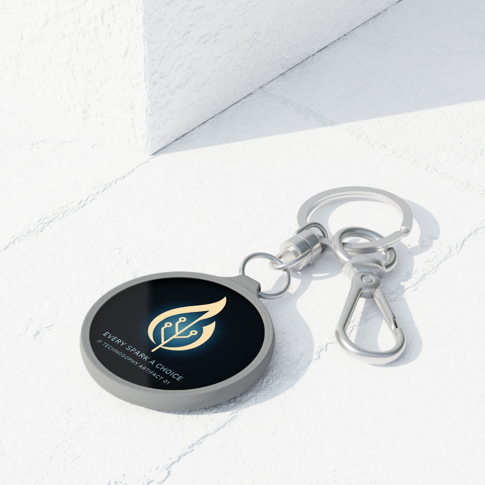 Artifact_01 | Flame Keychain for Thinkers – Satirical Gift for Minimalists, Philosophers, Cynics | Symbolic Tag for Bags, Keys, or Illusions